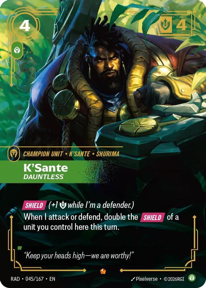K'Sante, Dauntless 045/167 Epic Radiance Riftbound Foil NM