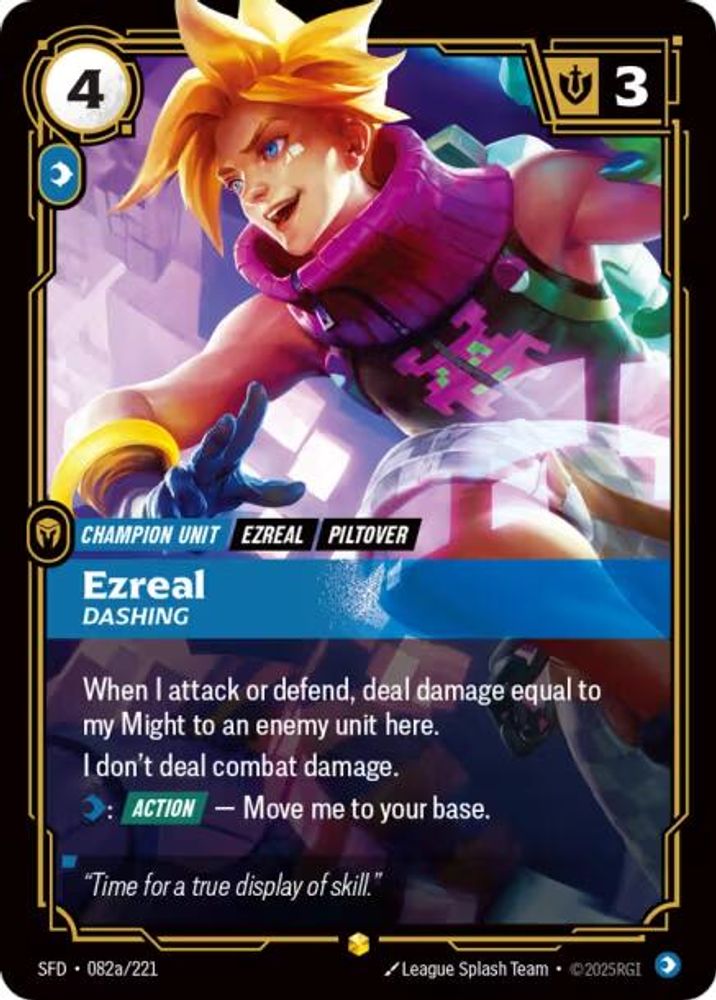 Ezreal - Dashing (Alternate Art) 082A/221 Spiritforged Foil