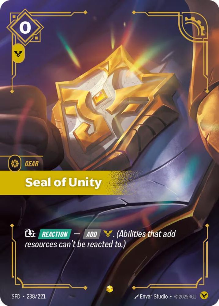 Seal of Unity (Overnumbered) 238/221 Showcase Spiritforged Foil