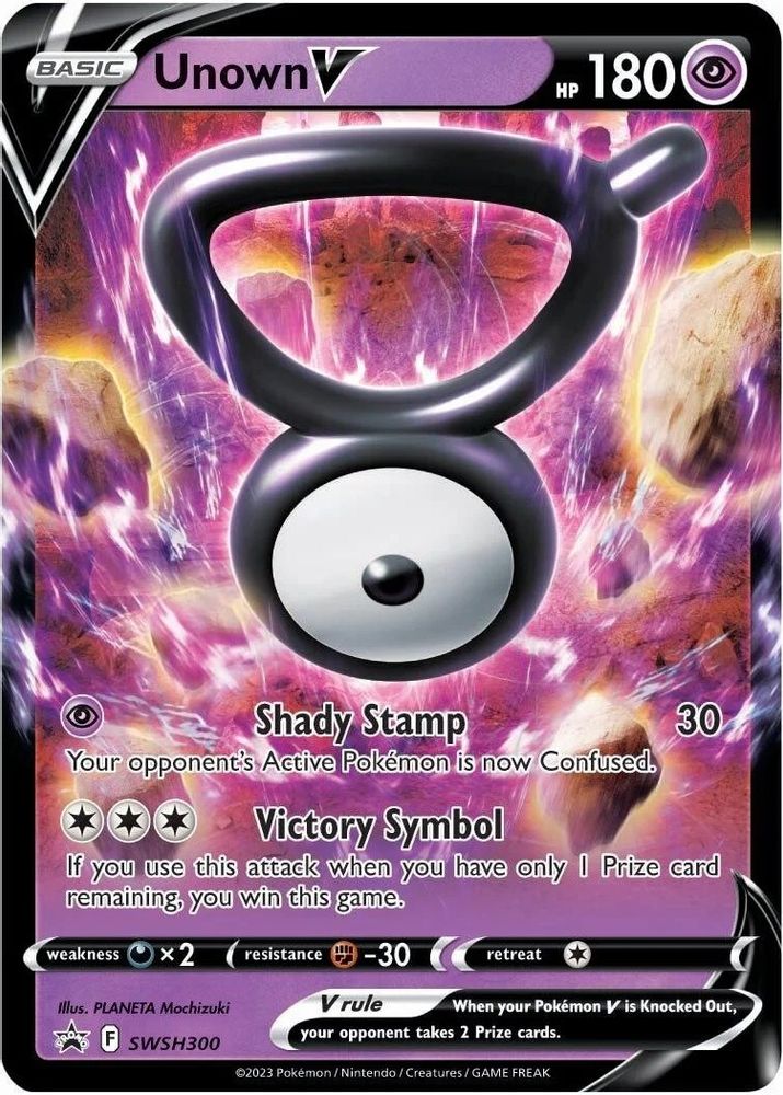 Unown V SWSH300 Holo Promo Sword & Shield Promo Pokemon NM