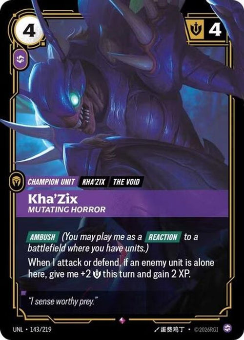 Kha'Zix - Mutating Horror 143/219 Rare Unleashed Foil