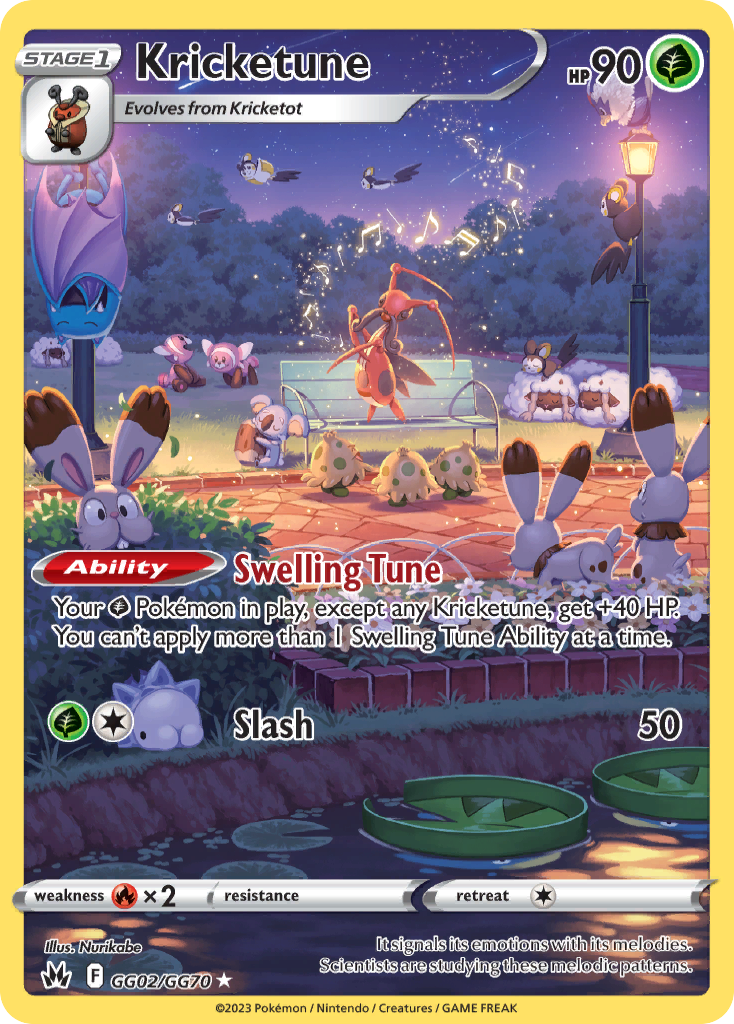Kricketune GG02/GG70 Holo Crown Zenith Galarian Gallery Pokemon NM