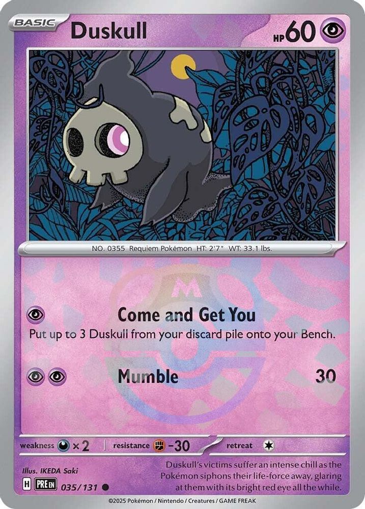 Duskull (Master Ball Pattern) 035/131 Prismatic Evolutions Holo
