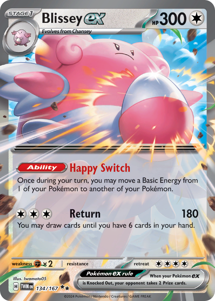 Blissey ex 134/167 Double Rare Twilight Masquerade Pokemon Holo NM