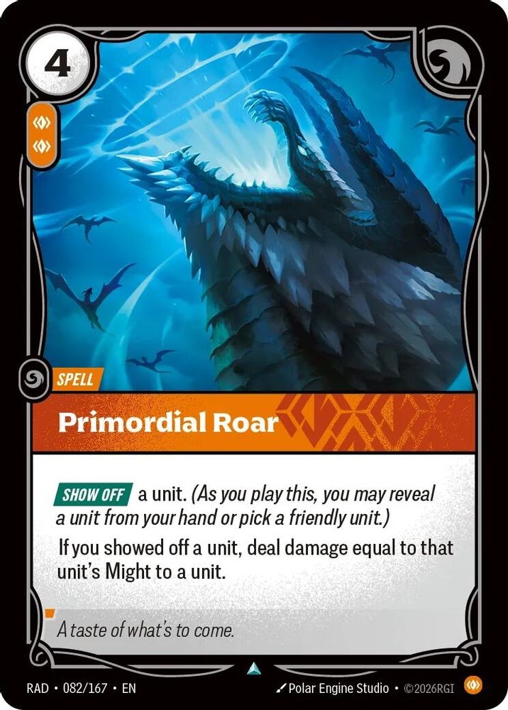 Primordial Roar 082/167 Uncommon Radiance Riftbound Foil NM