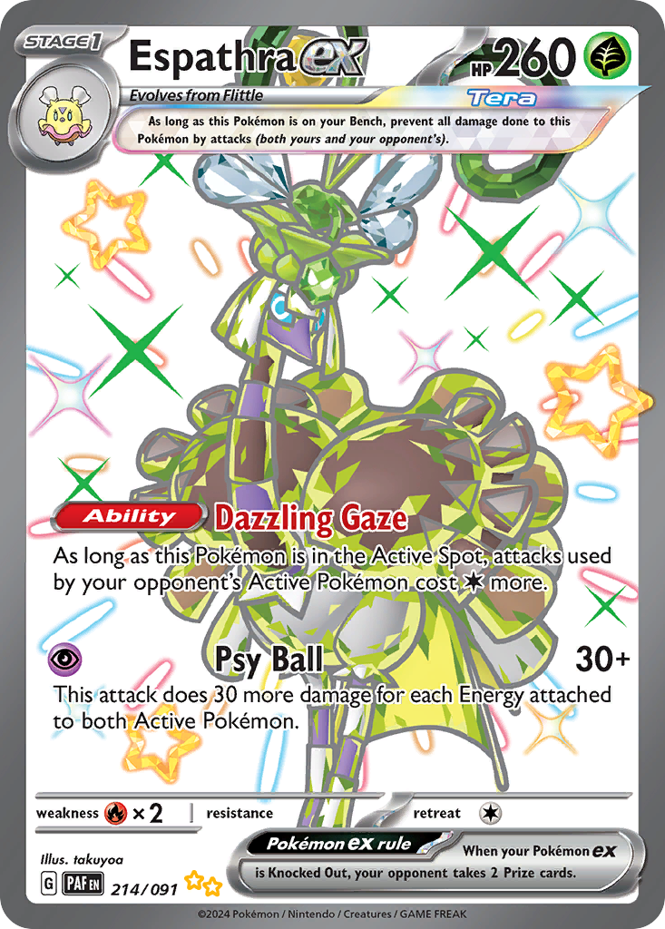 Espathra ex 214/091 Shiny Ultra Rare Paldean Fates Holo