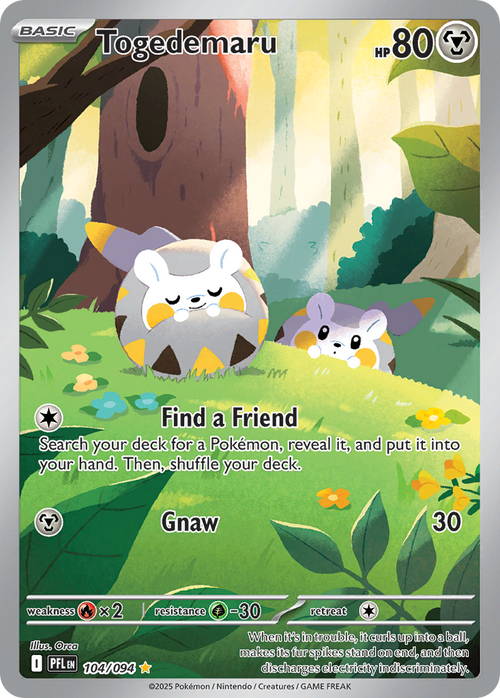 Togedemaru 104/094 Illustration Rare Phantasmal Flames Holo