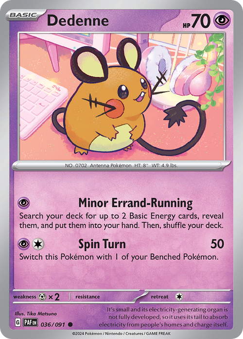 Dedenne 036/091 Common Paldean Fates