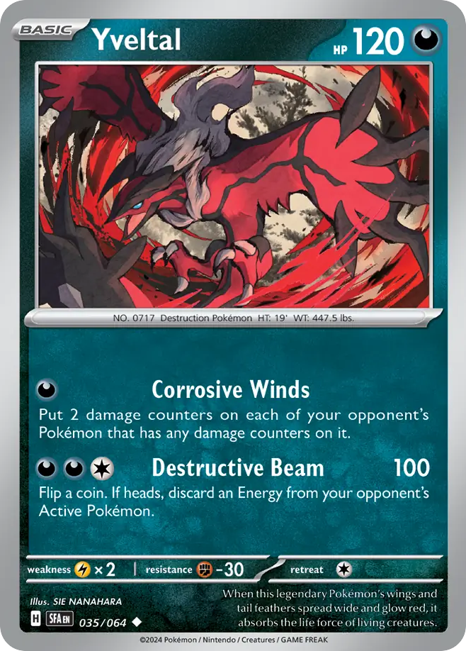 Yveltal 035/064 Uncommon Shrouded Fable Pokemon NM