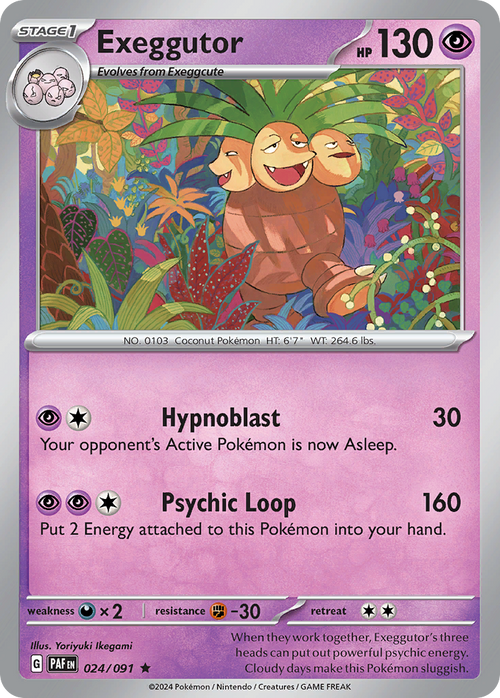 Exeggutor 024/091 Rare Paldean Fates Holo