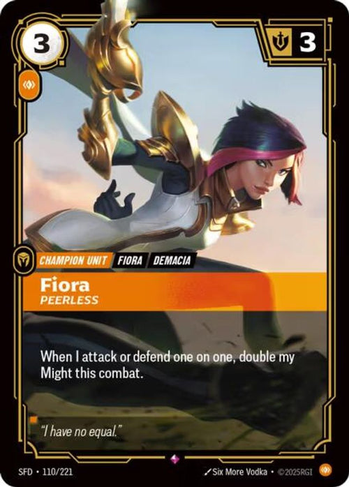 Fiora - Peerless 110/221 Rare Spiritforged Foil