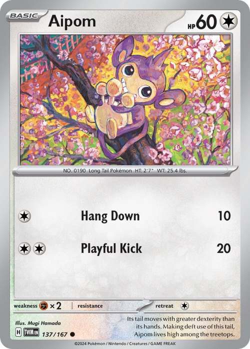 Aipom 137/167 Common Twilight Masquerade
