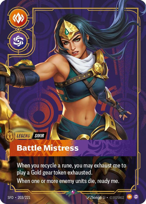 Sivir - Battle Mistress 203/221 Rare Spiritforged Foil