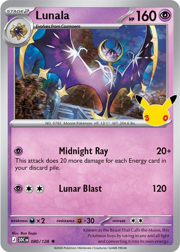 Lunala 080/128 ME: 30th Celebration Holo
