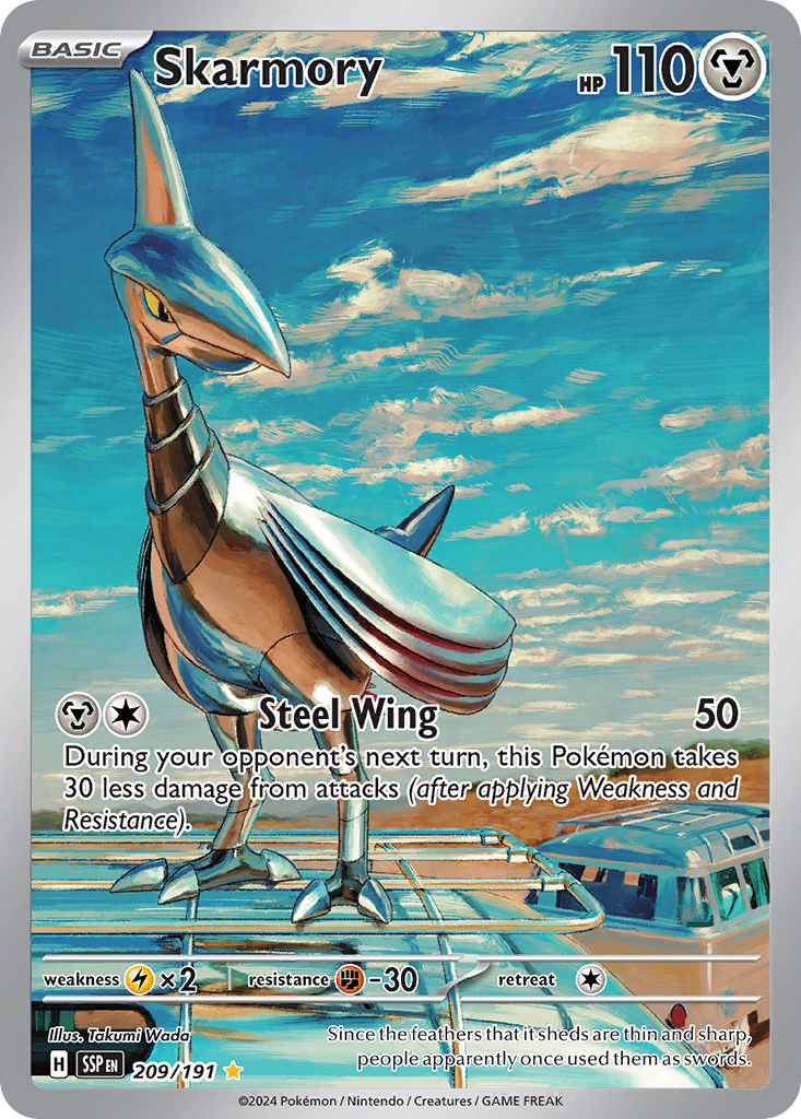Skarmory 209/191 Illustration Rare Surging Sparks Holo