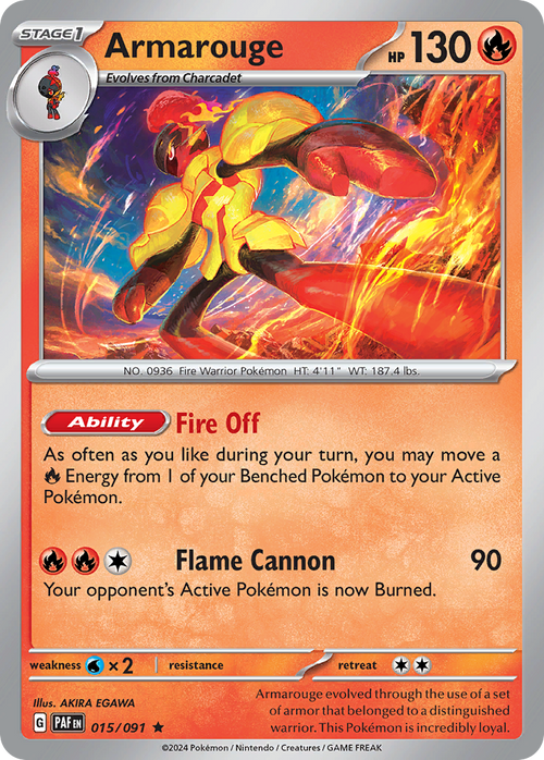 Armarouge 015/091 Rare Paldean Fates Holo