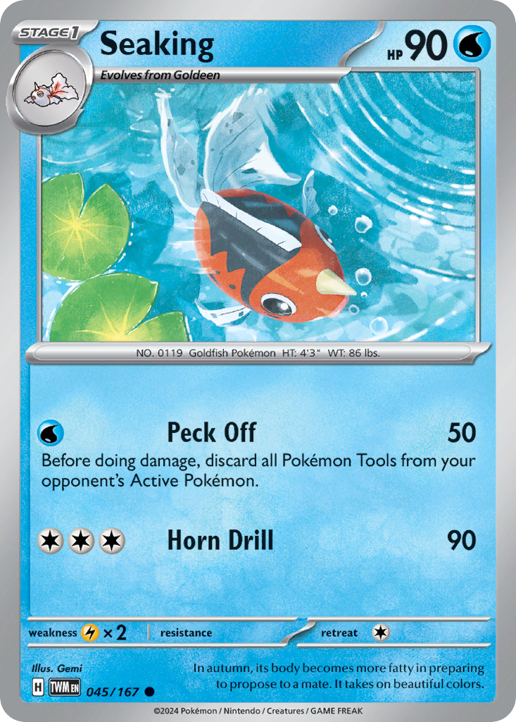 Seaking 045/167 Common Twilight Masquerade Reverse Holo