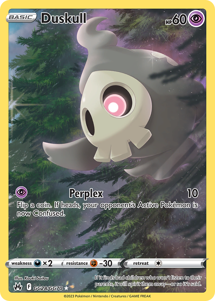 Duskull GG28/GG70 Holo Crown Zenith Galarian Gallery Pokemon NM