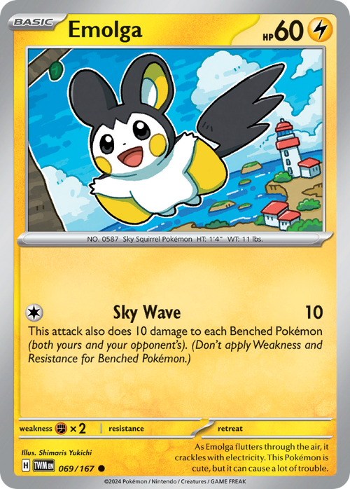 Emolga 069/167 Common Twilight Masquerade Reverse Holo