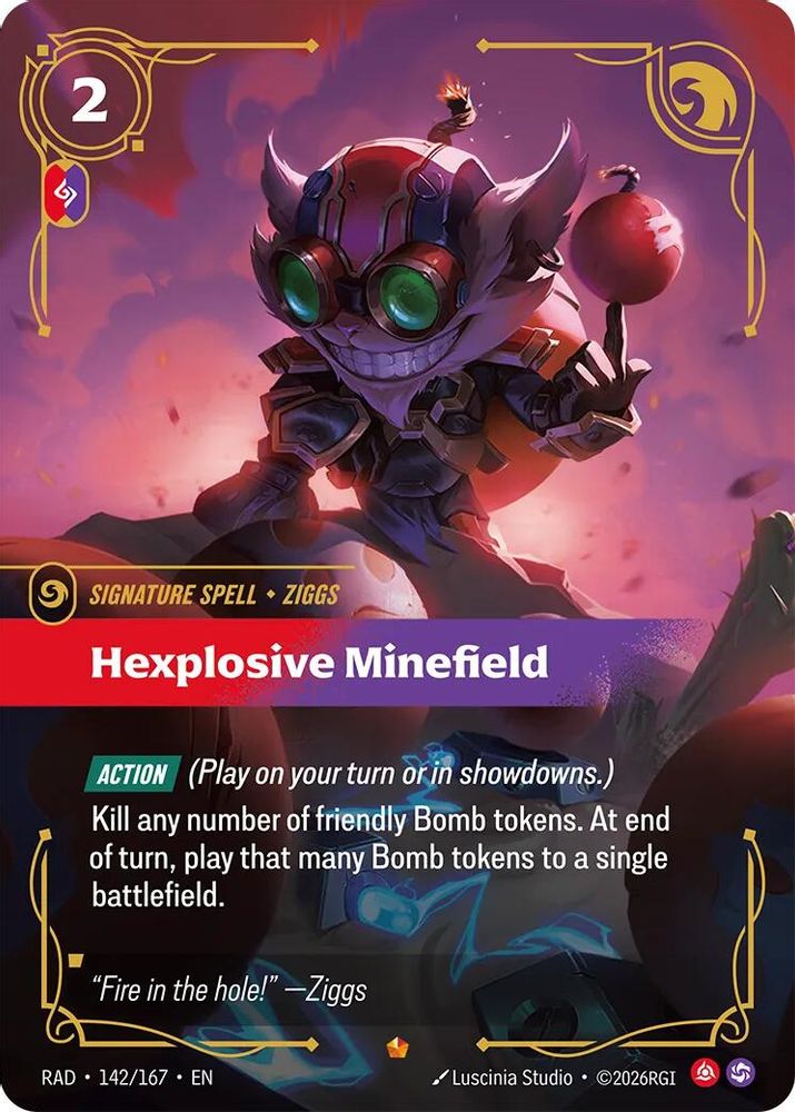 Hexplosive Minefield 142/167 Epic Radiance Riftbound Foil NM