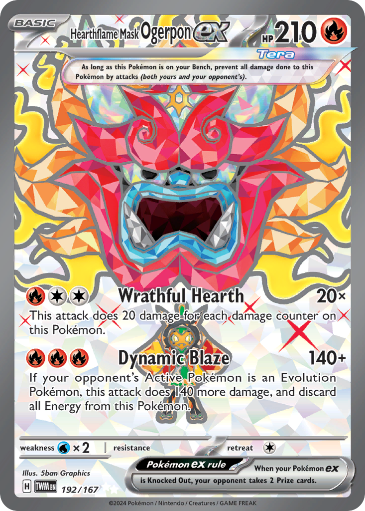 Hearthflame Mask Ogerpon ex 192/167 Twilight Masquerade Holo