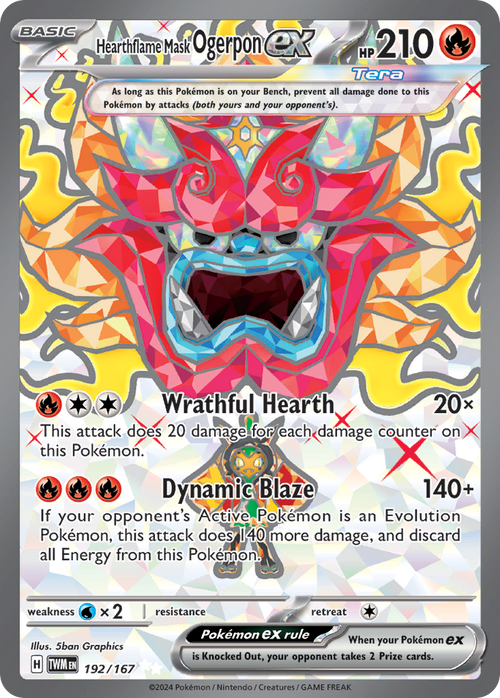 Hearthflame Mask Ogerpon ex 192/167 Twilight Masquerade Holo
