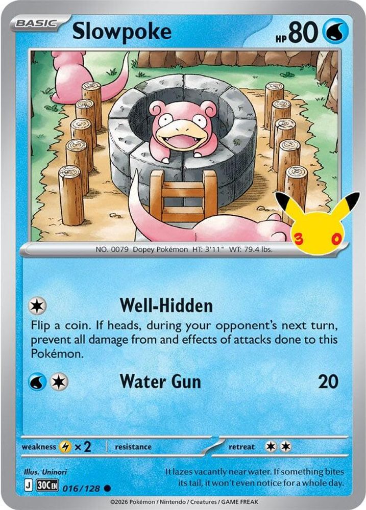 Slowpoke 016/128 Common ME: 30th Celebration Holo