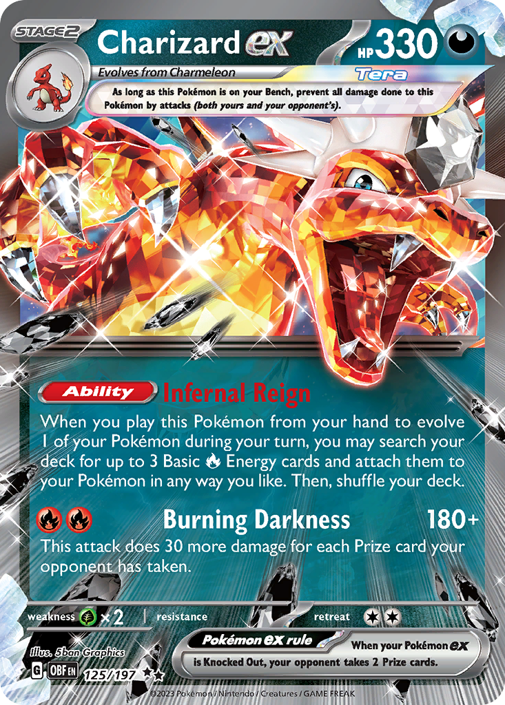 Charizard ex 125/197 Double Rare Obsidian Flames Holo