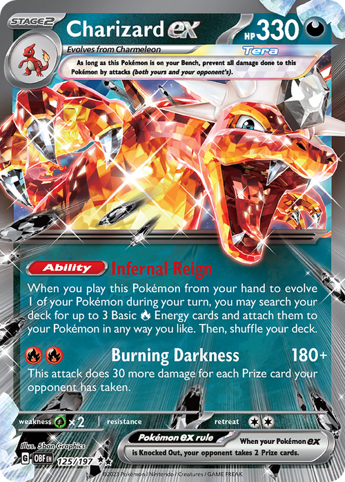 Charizard ex 125/197 Double Rare Obsidian Flames Holo