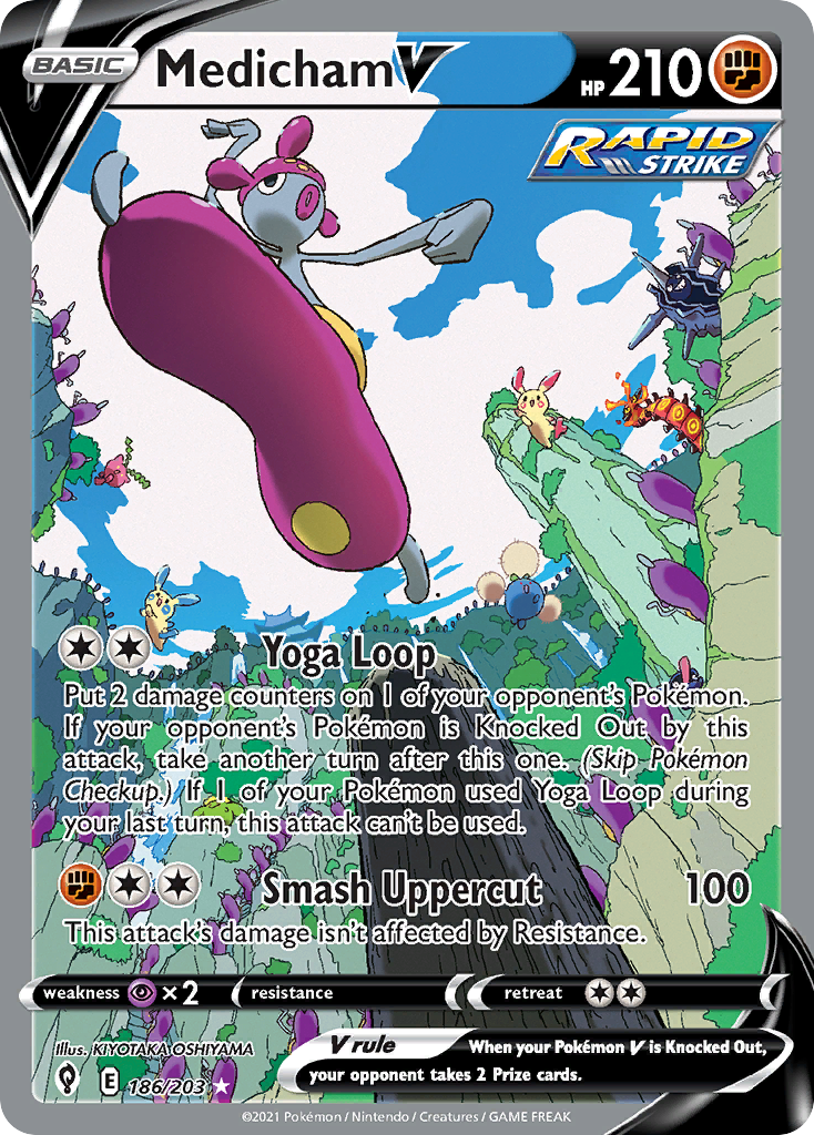 Medicham V 186/203 Ultra Rare Evolving Skies Pokemon Holo NM