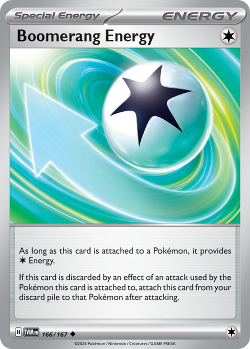 Boomerang Energy 166/167 Uncommon Twilight Masquerade Reverse Holo