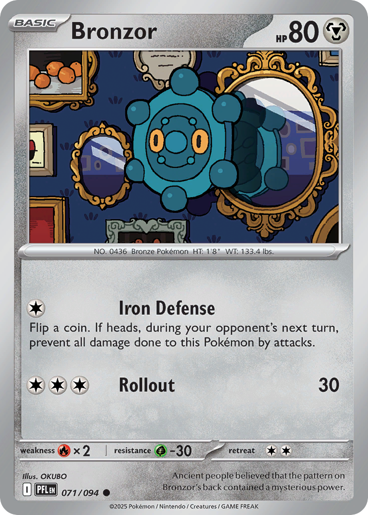 Bronzor 071/094 Common Phantasmal Flames Reverse Holo