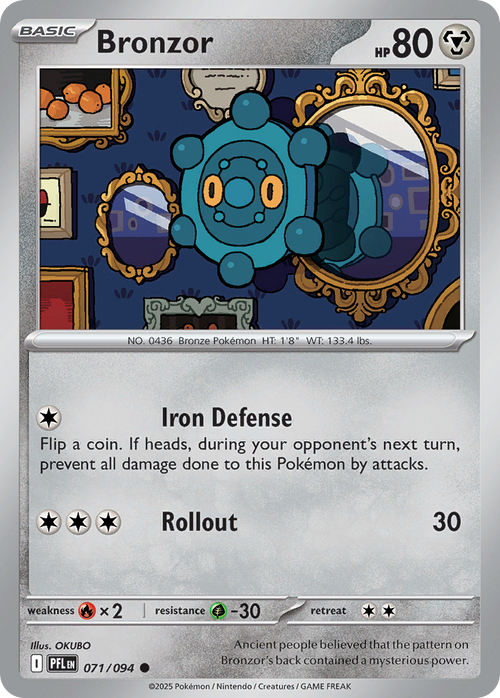 Bronzor 071/094 Common Phantasmal Flames Reverse Holo