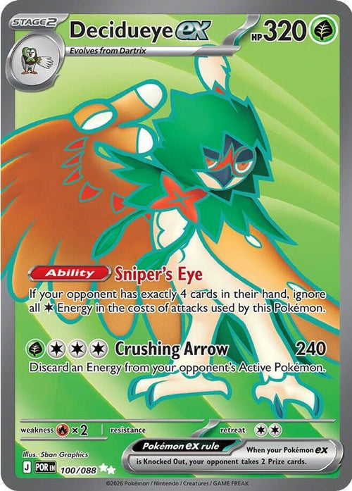 Decidueye ex 100/088 Holo Ultra Rare Perfect Order