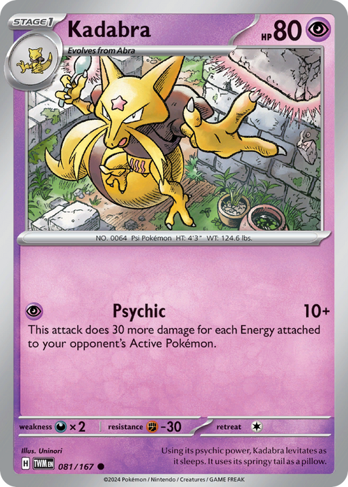 Kadabra 081/167 Common Twilight Masquerade Reverse Holo