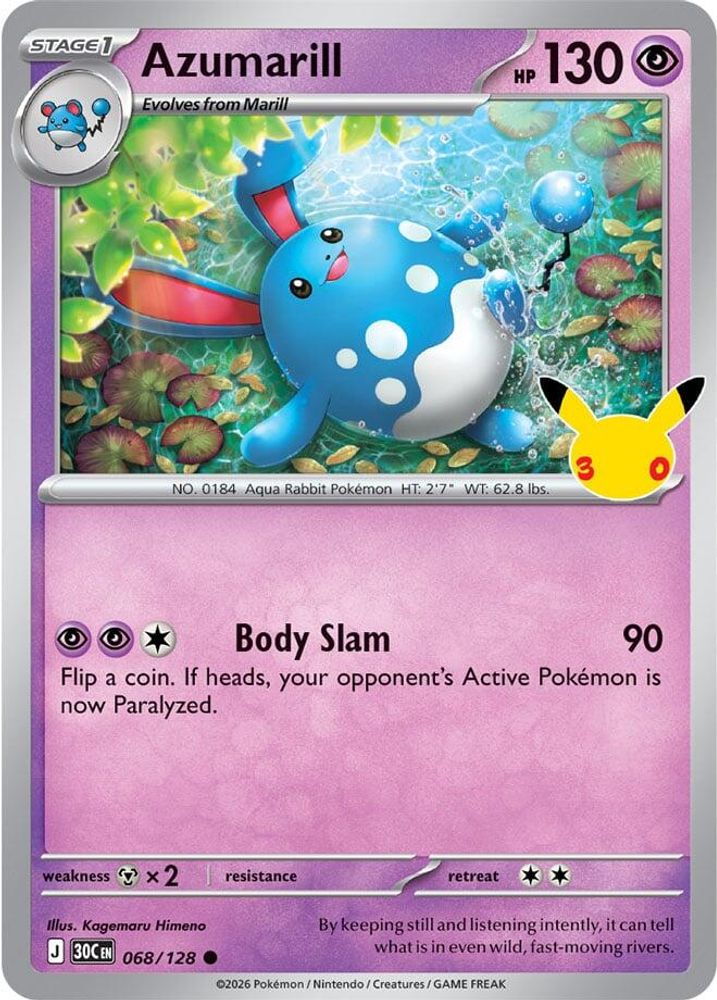 Azumarill 068/128 ME: 30th Celebration Holo
