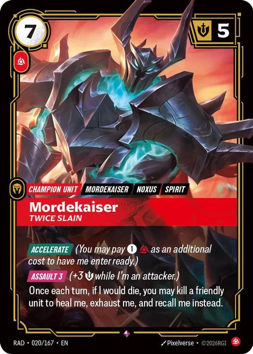 Mordekaiser, Twice Slain 020/167 Rare Radiance Foil