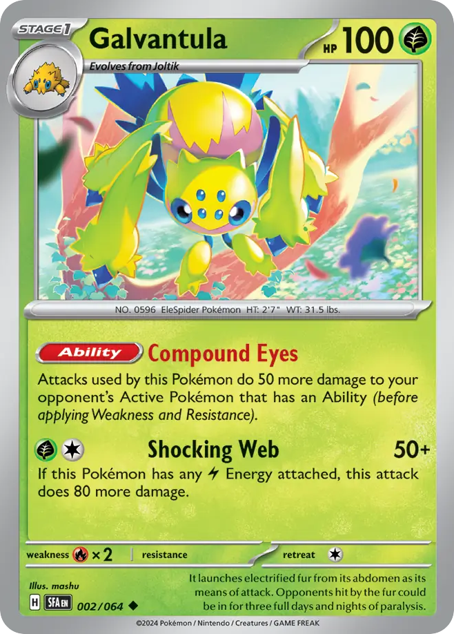 Galvantula 002/064 Uncommon Shrouded Fable Pokemon NM