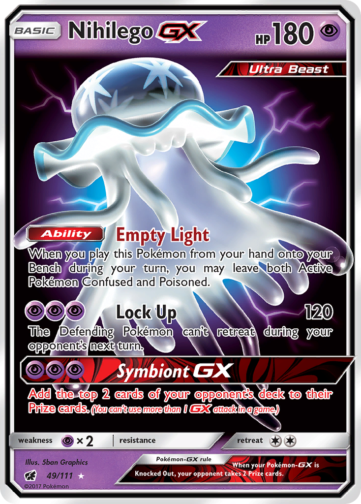 Nihilego GX 49/111 Holo Ultra Rare Crimson Invasion Pokemon NM