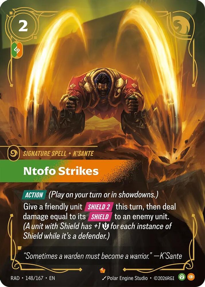 Ntofo Strikes 148/167 Epic Radiance Riftbound Foil NM