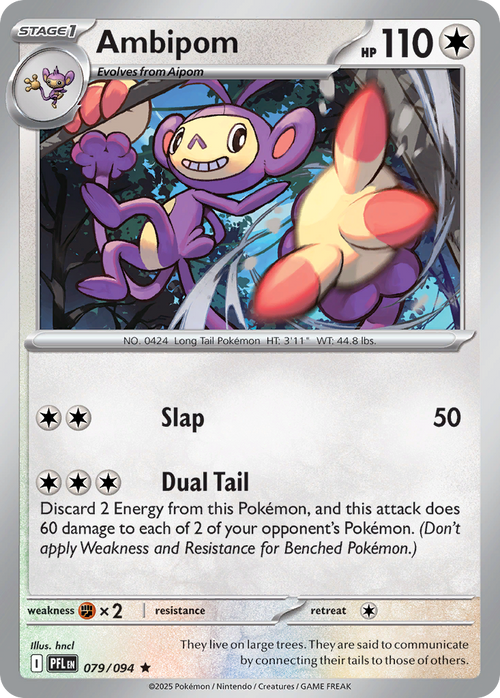 Ambipom 079/094 Rare Phantasmal Flames Reverse Holo