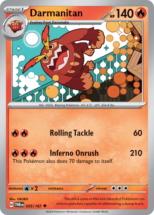 Darmanitan 035/167 Uncommon Twilight Masquerade Reverse Holo