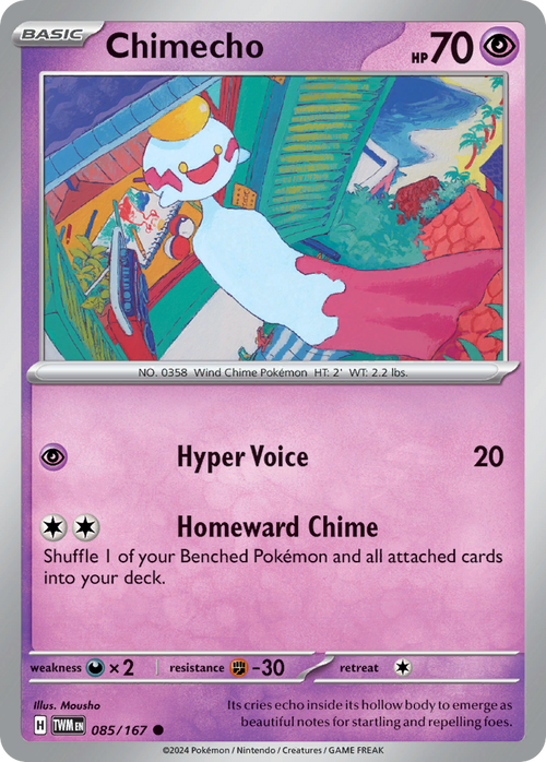 Chimecho 085/167 Common Twilight Masquerade Reverse Holo