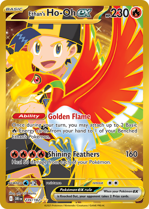 Ethan's Ho-Oh ex 239/182 Hyper Rare Destined Rivals Holo