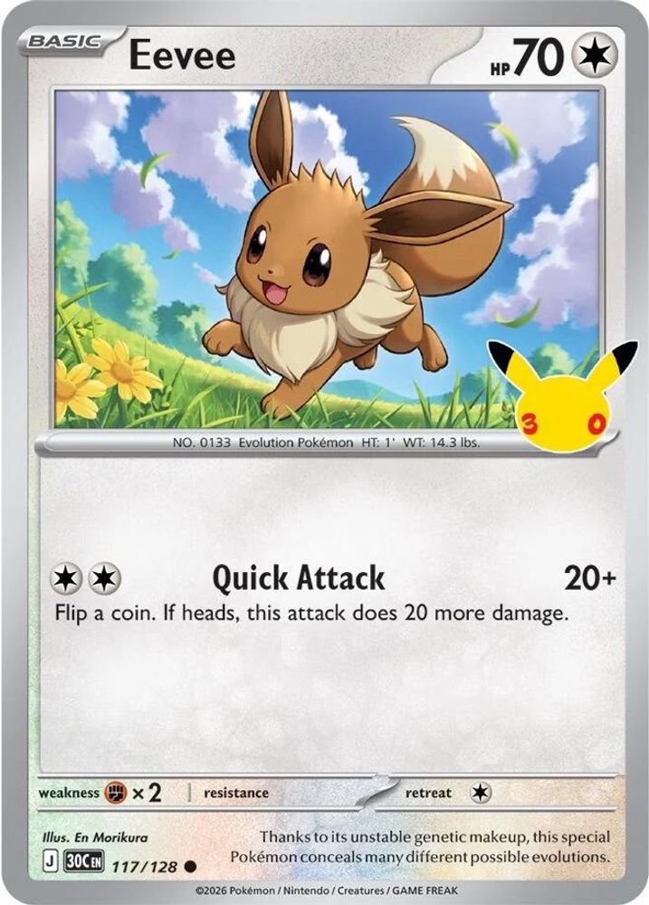 Eevee 117/128 Common ME: 30th Celebration Holo
