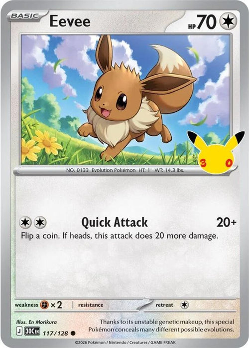 Eevee 117/128 Common ME: 30th Celebration Holo