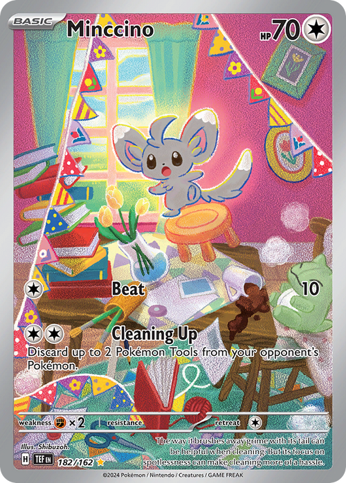 Minccino 182/162 Illustration Rare Temporal Forces Pokemon Holo NM