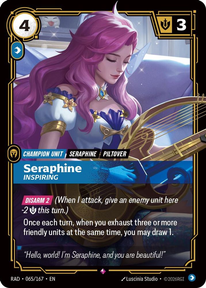 Seraphine, Inspiring 065/167 Rare Radiance Riftbound Foil NM