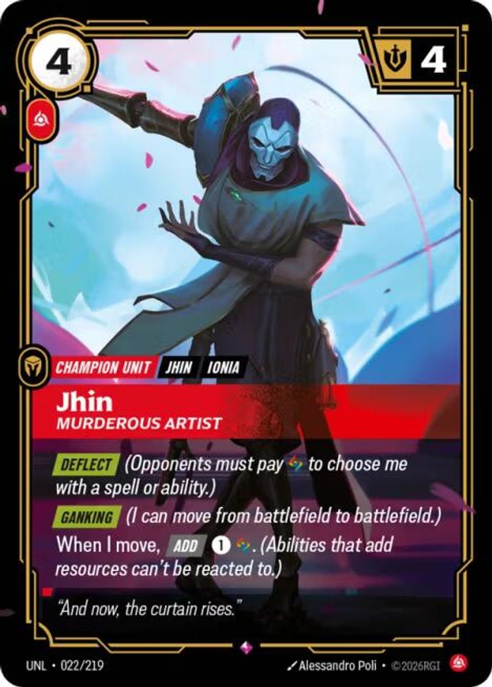 Jhin - Murderous Artist 022/219 Rare Unleashed Foil