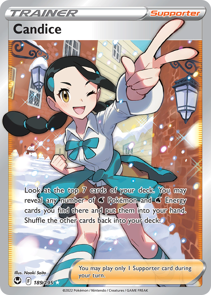 Candice 189/195 Ultra Rare Silver Tempest Pokemon Holo NM